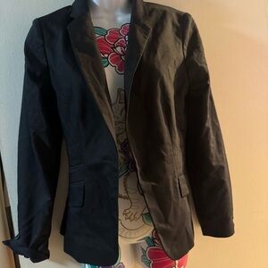 Chico's Black and Cream Polka Dot Top